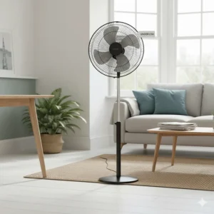 Adjustable height oscillating pedestal fan for cooling large rooms on a budget.