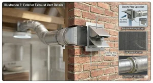 A technical illustration focusing on the specific IP rating zone, confirming the safety of this quiet bathroom extractor fan for use in wet areas.