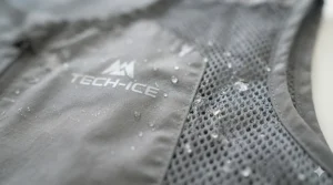 Close-up shot of the high-quality breathable fabric used on the cooling vest.