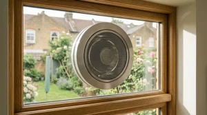 High-performance window extractor fan with an automatic shutter mechanism.