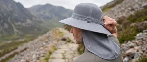 Safari-style cooling hat with a removable neck flap for maximum sun shade.