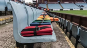 A range of affordable stadium seat cushions priced under £25 displayed in various colours.