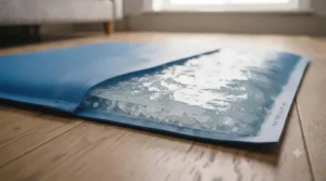 Detailed view of non-toxic, pet-safe gel filling inside a durable fabric casing of a cooling mat for cats.
