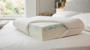 Close-up texture of moisture-wicking cooling fabric designed to prevent night sweats and keep sleepers at an ideal temperature.