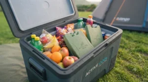 Energy-free passive portable cooler designed for sustainable family camping trips[cite: 9].