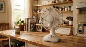A low-cost caravan cooling fan providing budget caravan cooling solutions on hot days