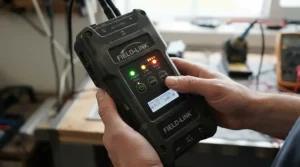 Checking the battery life indicators on a tent fan vs clip-on fan during an off-grid camping weekend.
